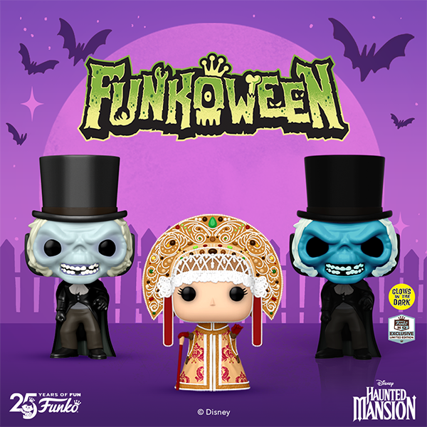 Haunted Mansion Pops! Madame Leota, Hatbox Ghost, and glow-in-the-dark Hatbox Ghost